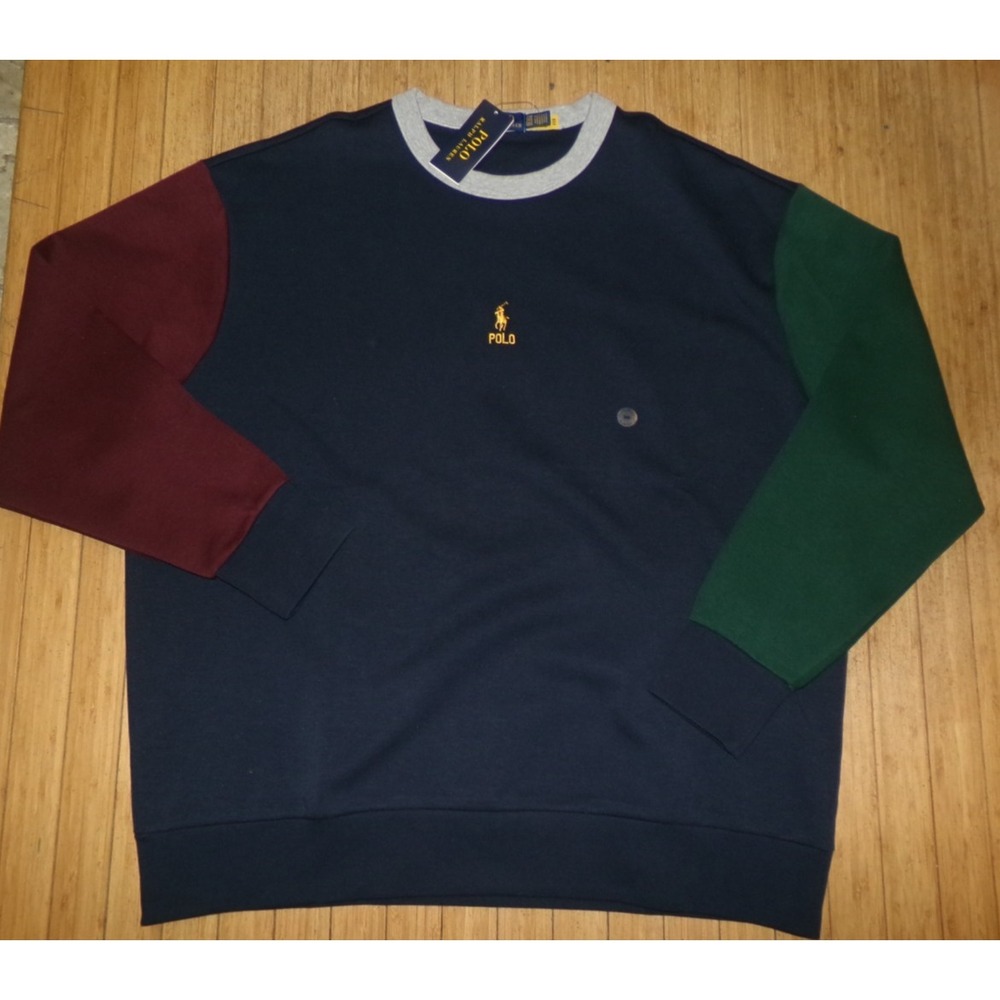 MENS POLO RALPH LAUREN CREW NECK 3XLT SWEATSHIRT~COLORBLOCK~NWT - Picture 4 of 4